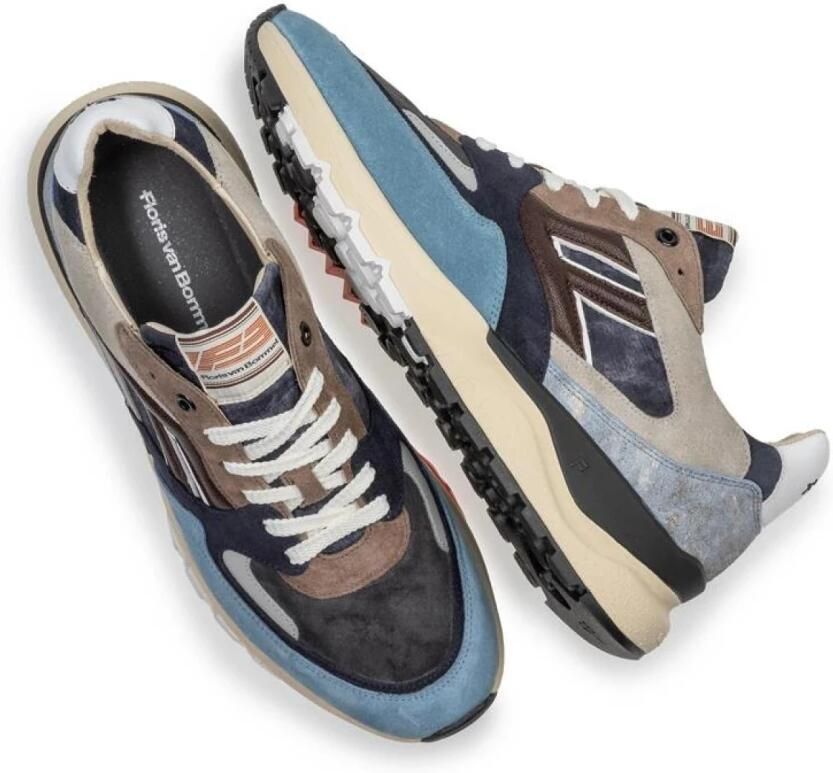 FLORIS VAN BOMMEL Lage Sneakers Heren Sfm-10154 De Treener Suède Blauw - Foto 2