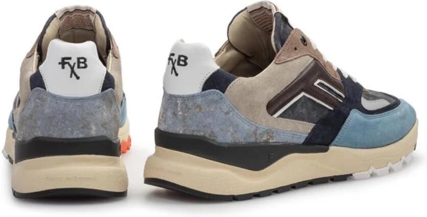FLORIS VAN BOMMEL Lage Sneakers Heren Sfm-10154 De Treener Suède Blauw - Foto 4