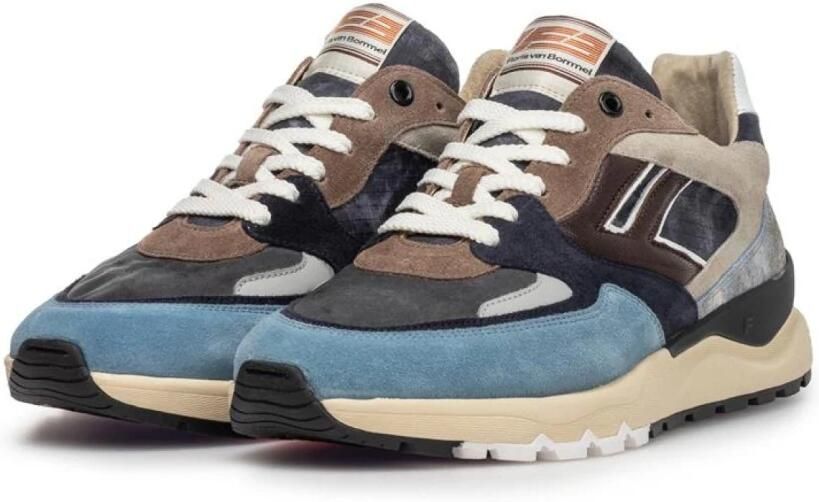 FLORIS VAN BOMMEL Lage Sneakers Heren Sfm-10154 De Treener Suède Blauw - Foto 3