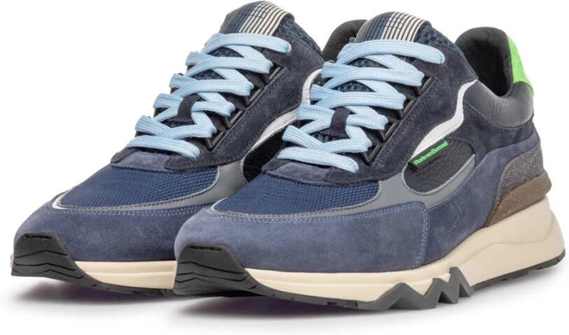 FLORIS VAN BOMMEL Lage Sneakers Heren Sfm-10234 De Zager Maat: 43⅓ Materiaal: Leer Kleur: Blauw - Foto 2