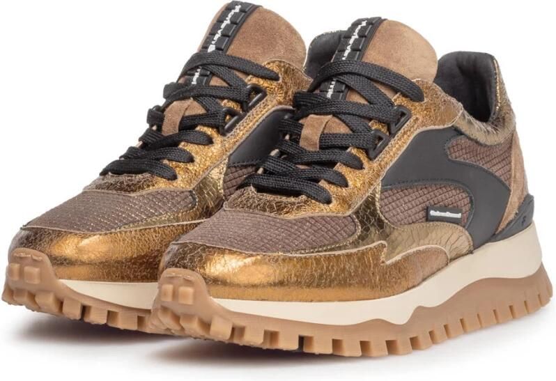 FLORIS VAN BOMMEL Lage Sneakers Dames Sfw-10127 Grommi Maat: 40 Materiaal: Textiel Kleur: Brons