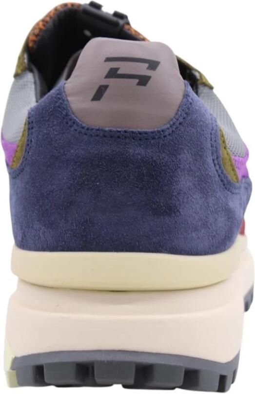 Floris van Bommel heren sneaker De Gripper suède en mesh bordo grijs - Foto 2