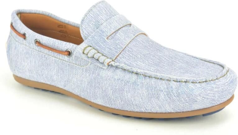 Floris van Bommel L.Blauw nubuc print Loafer