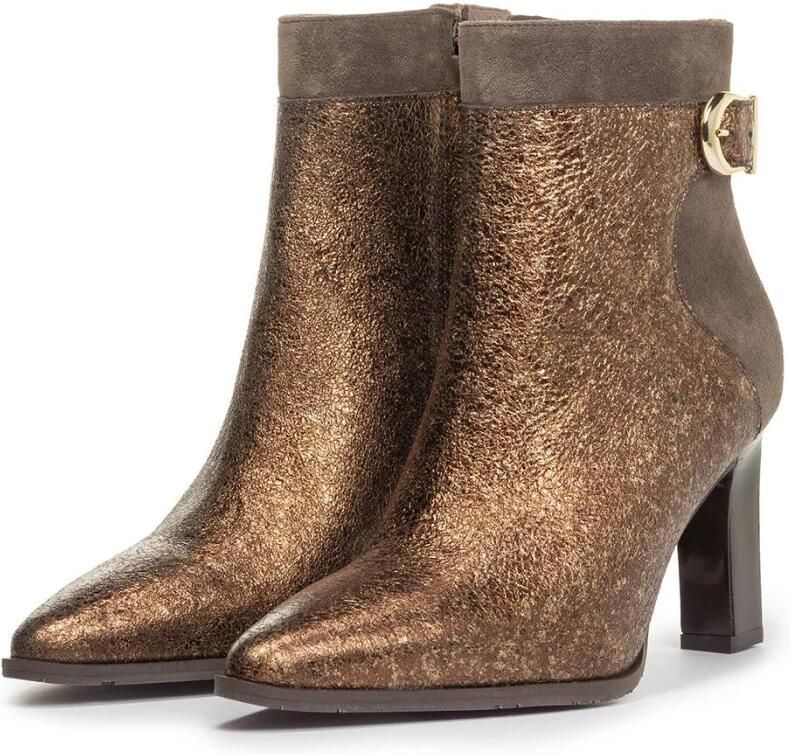 FLORIS VAN BOMMEL Enkellaarsjes Dames Sharpi 02.05 Maat: 42 Materiaal: Suède Kleur: Brons - Foto 3