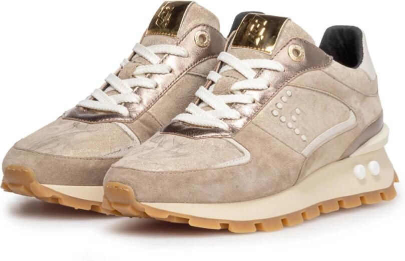 FLORIS VAN BOMMEL Lage Sneakers Dames Sfw-10084 Blokki Maat: 38 Materiaal: Suède Kleur: Bruin