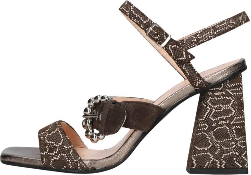 FLORIS VAN BOMMEL Sandalen met Hak Dames Sfw-90082 Tahli Maat: 36 Materiaal: Textiel Kleur: Bruin - Foto 6