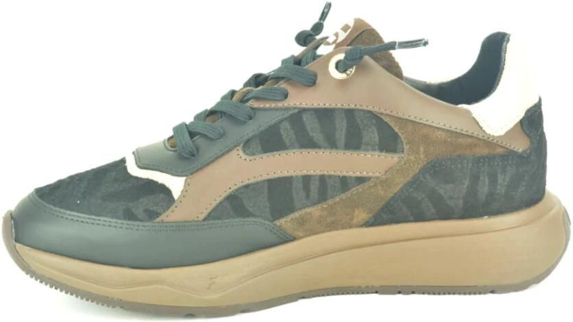Floris van Bommel Zwart Print +Bruin Runner N.