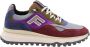 Floris van Bommel heren sneaker De Gripper suède en mesh bordo grijs - Thumbnail 2