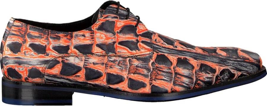 Floris van Bommel Neon Oranje Krokodillenprint Leren Schoenen Multicolor Heren - Foto 2
