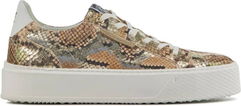 Floris van Floris van Bommel van Floris van Bommel Sneakers Dames Lage sneakers Damesschoenen Leer SFW-10106 print Slangenprint Goud - Foto 6