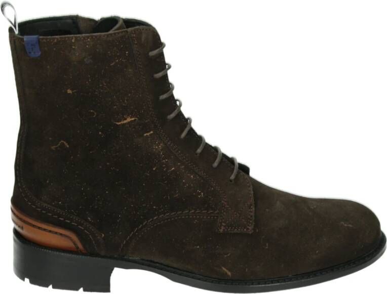 Floris van Bommel SFW-50028-21-03~~~~~~~~~~~~~~~ Hoge sneakers Veterlaarzen Dames veterschoenen Dames sneakersHalf-hoge schoenen Bruin