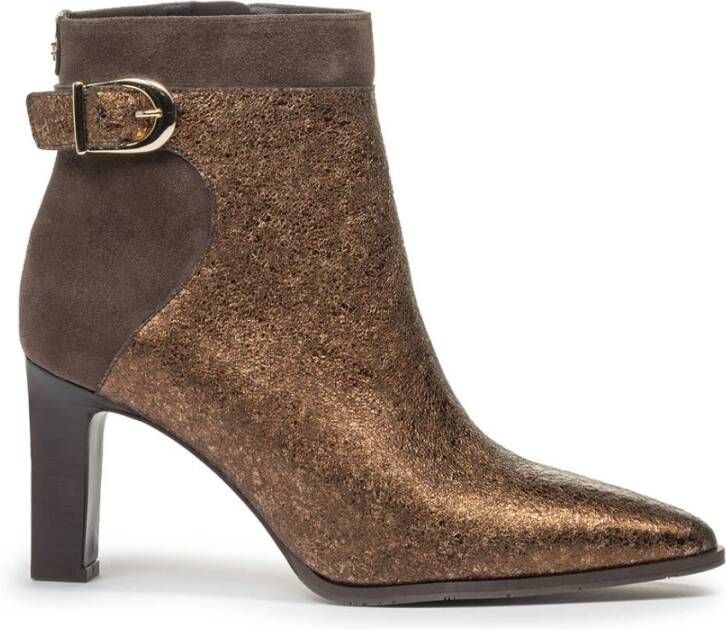 FLORIS VAN BOMMEL Enkellaarsjes Dames Sharpi 02.05 Maat: 42 Materiaal: Suède Kleur: Brons - Foto 4