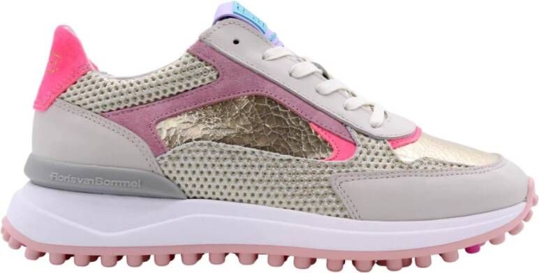 Floris van Floris van Bommel van Floris van Bommel Sneakers Dames Lage sneakers Damesschoenen Leer SFW-10099 mesh Beige combi - Foto 7