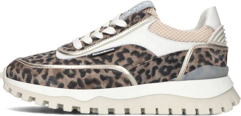 Floris van Bommel Taupe Animal Print Sneakers