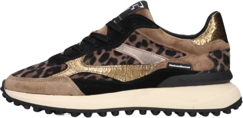 FLORIS VAN BOMMEL Lage Sneakers Dames Sfw-10085 Noppi Maat: 38 5 Materiaal: Ponyhair Kleur: Bruin
