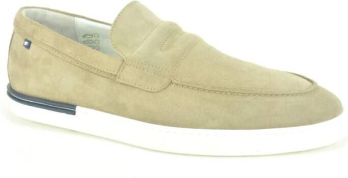 Floris van Bommel Taupe Suede Loafer Beige Heren