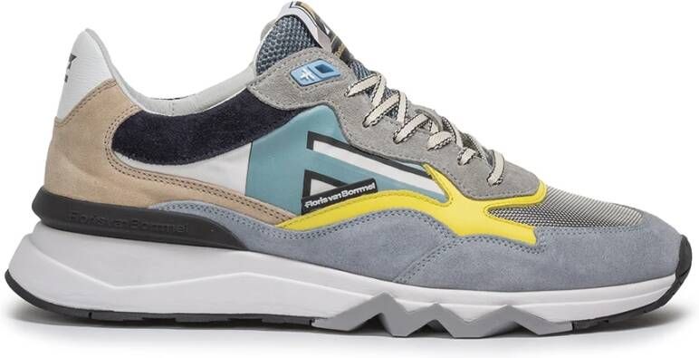 FLORIS VAN BOMMEL Lage Sneakers Heren Sfm-10136 De Zager Maat: 42 Materiaal: Leer Kleur: Blauw