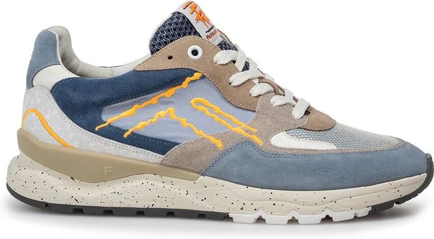 Floris van Bommel heren sneaker De Treener suède blauw beige art.SFM 10243 42 02 06.07 Lightblue g