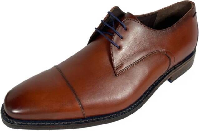 Van Bommel Gekleed Kalfsleer Business Schoenen DarkCognac