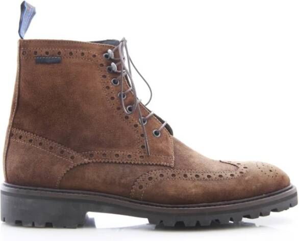 Van Bommel Klassieke Cognac Suède Brogue Boot Brown Heren