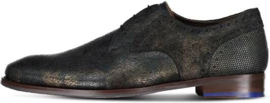 Van Bommel Metallic leren veterschoenen Brown Heren