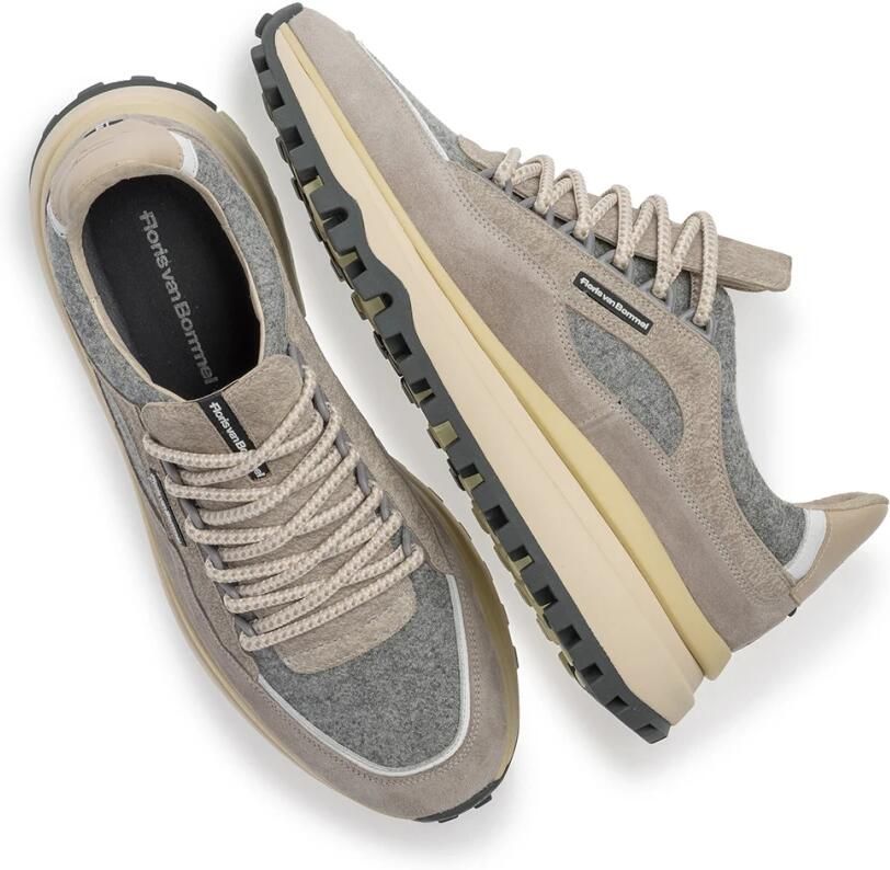 FLORIS VAN BOMMEL Lage Sneakers Heren Sfm-10248 De Gripper Maat: 46⅔ Materiaal: Suède Kleur: Beige - Foto 4