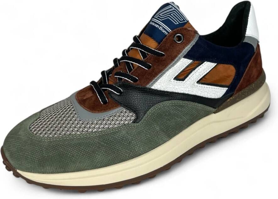 Van Bommel Sport Groen Suède Sneaker Lichtgroen Multicolor Heren