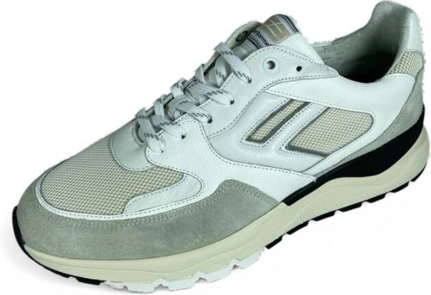 Van Bommel Sport Printed Leren Sneaker Wit