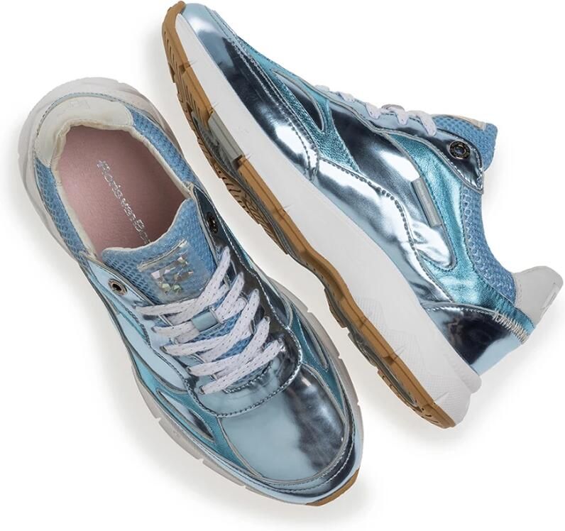 FLORIS VAN BOMMEL Lage Sneakers Dames Sfw-10101 Maat: 38 Materiaal: Leer Kleur: Blauw - Foto 4