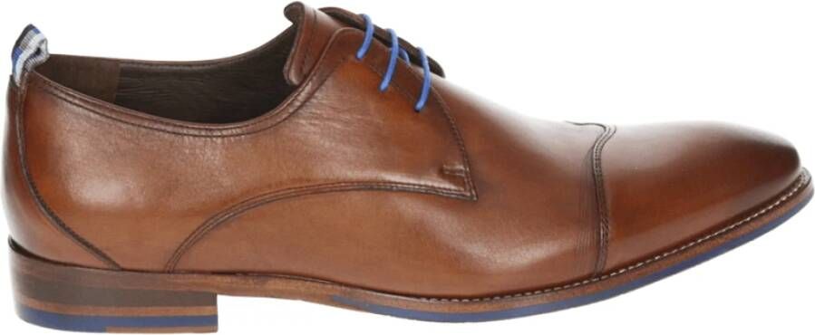 Floris van Bommel Zakelijke Lage Schoenen Cognac Leer