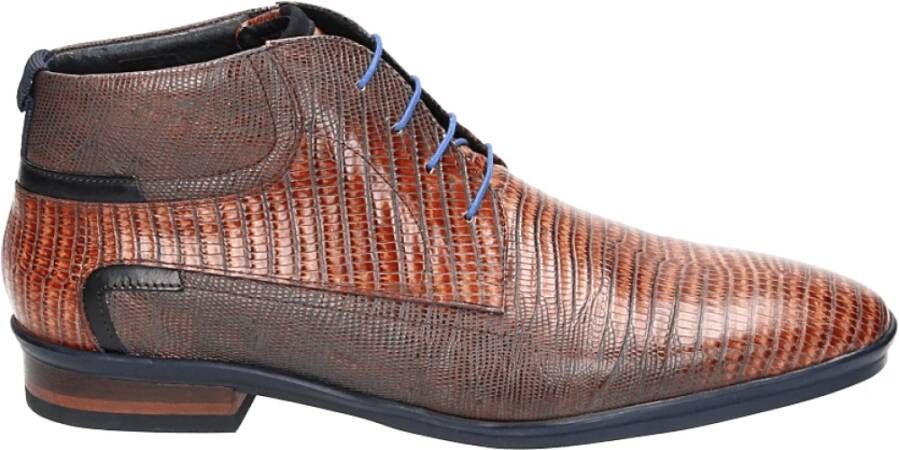 Floris van Bommel Zakelijke Midden Cognac Leren Schoenen