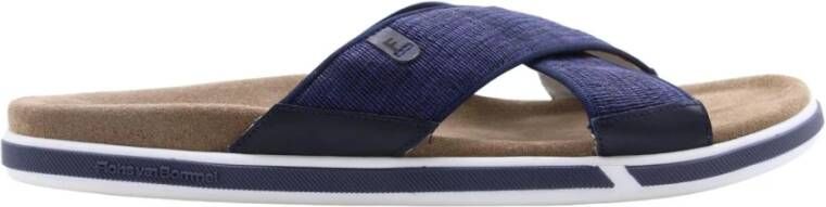 Floris van Bommel Zomer Sliders voor Mannen Blue Heren