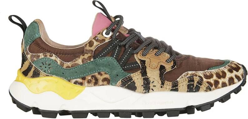 Flower Mountain Bruine Suède Sneakers met Kurken Binnenzool Multicolor Dames
