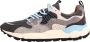 Flower Mountain Antraciet-Beige Suède Rete Sneakers Multicolor Heren - Thumbnail 1