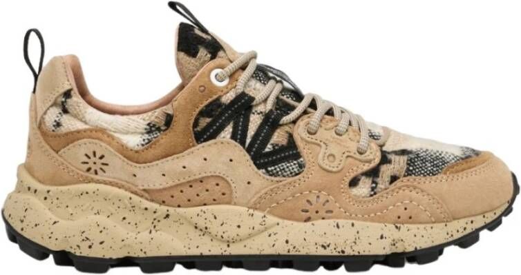 Flower Mountain Beige Patchwork Sneakers 4D58