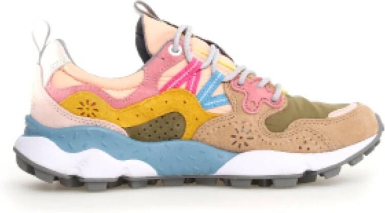 Flower Mountain Multikleur Suède Nylon Sneakers voor Vrouwen