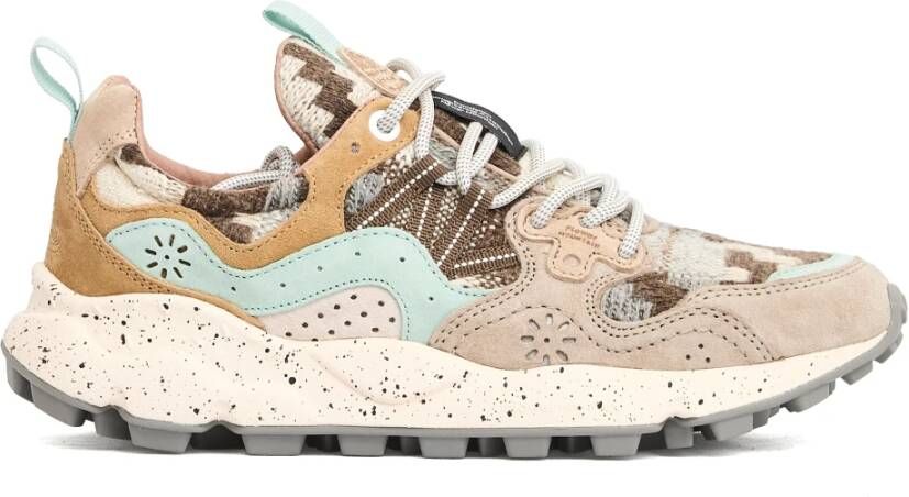 Flower Mountain Beige Sneakers met Sportief Design