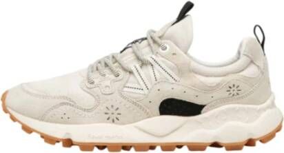 Flower Mountain Beige Sneakers met Suede Inzetstukken