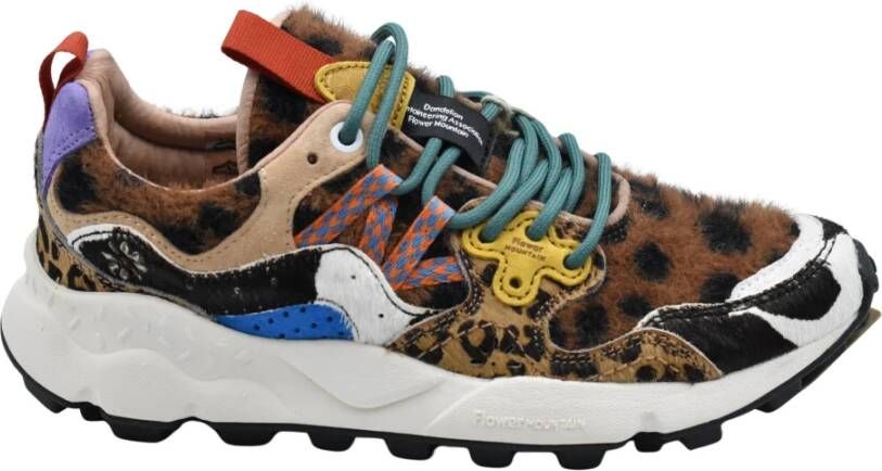 Flower Mountain Beige Veterschoenen Platte Schoenen