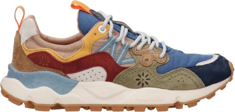 Flower Mountain Blauw Groen Sneakers Kurk Binnenzool