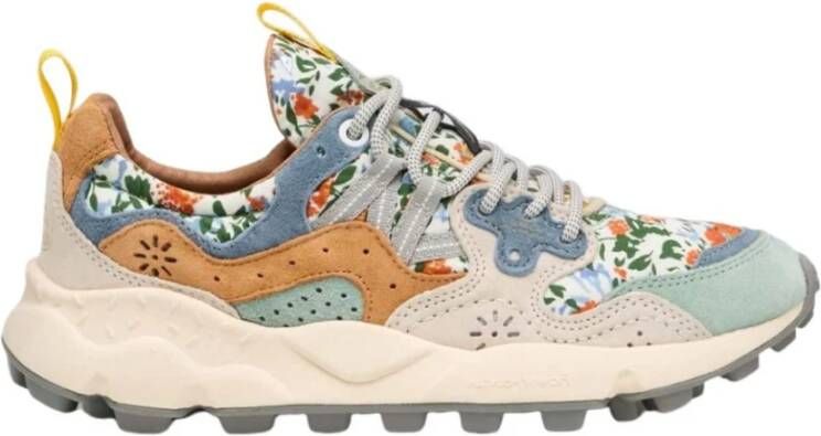 Flower Mountain Blauwe Suède Bloem Sneakers