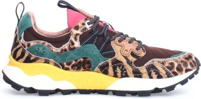 Flower Mountain Bruine Suède Sneakers met Kurken Binnenzool Multicolor Dames