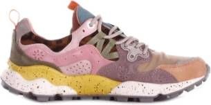 Flower Mountain Bruine Suède Sneakers Rubberen Zool