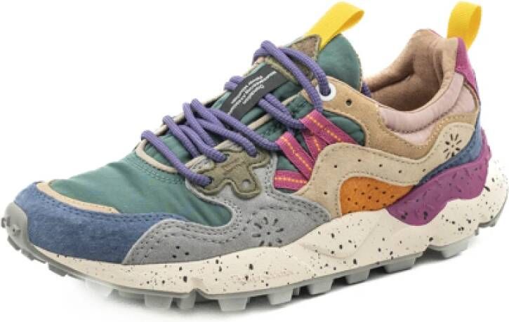 Flower Mountain Multicolor Sneakers met Suède Inzetstukken