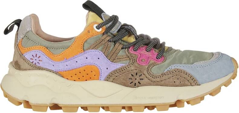 Flower Mountain Elegante suède sneakers voor modebewuste vrouwen Beige Dames