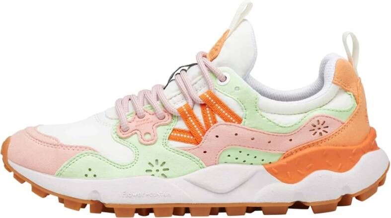 Flower Mountain Faux leather and technical fabric sneakers Yamano 3 Woman Kaiso White Dames