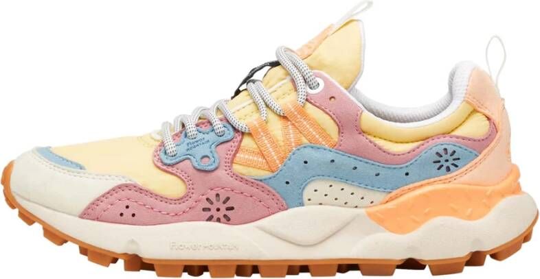 Flower Mountain Faux leather and technical fabric sneakers Yamano 3 Woman Kaiso Yellow Dames