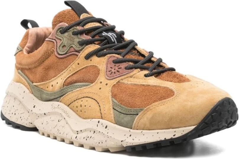 Flower Mountain Beige Panel Sneakers met Gespikkelde Zool - Foto 3