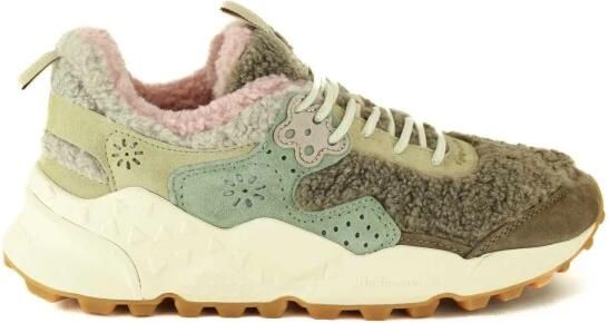 Flower Mountain Beige Suède en Stof Teddy Sneakers