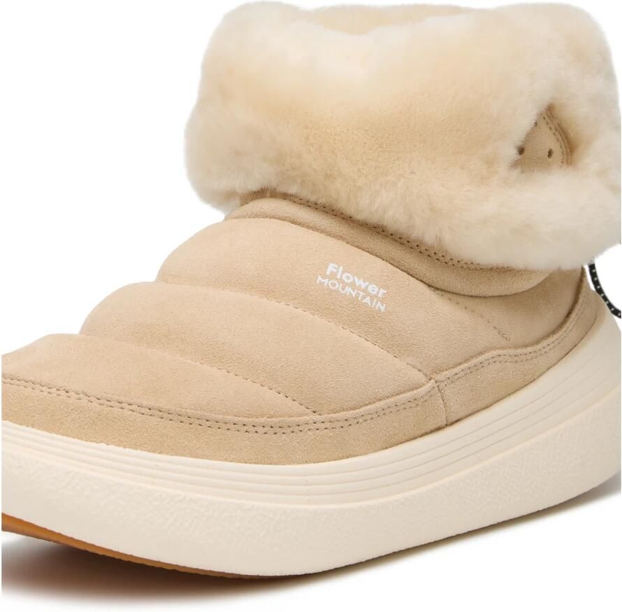 Flower Mountain Leather and wool ankle boots Fami MID Woman Beige Dames